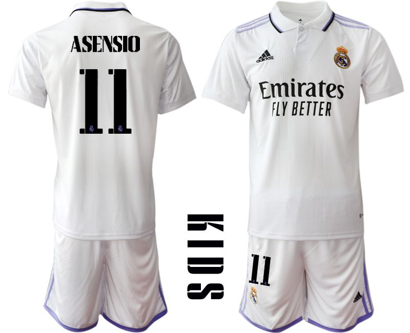 Youth 2022-2023 Club Real Madrid home white 11 Soccer Jersey